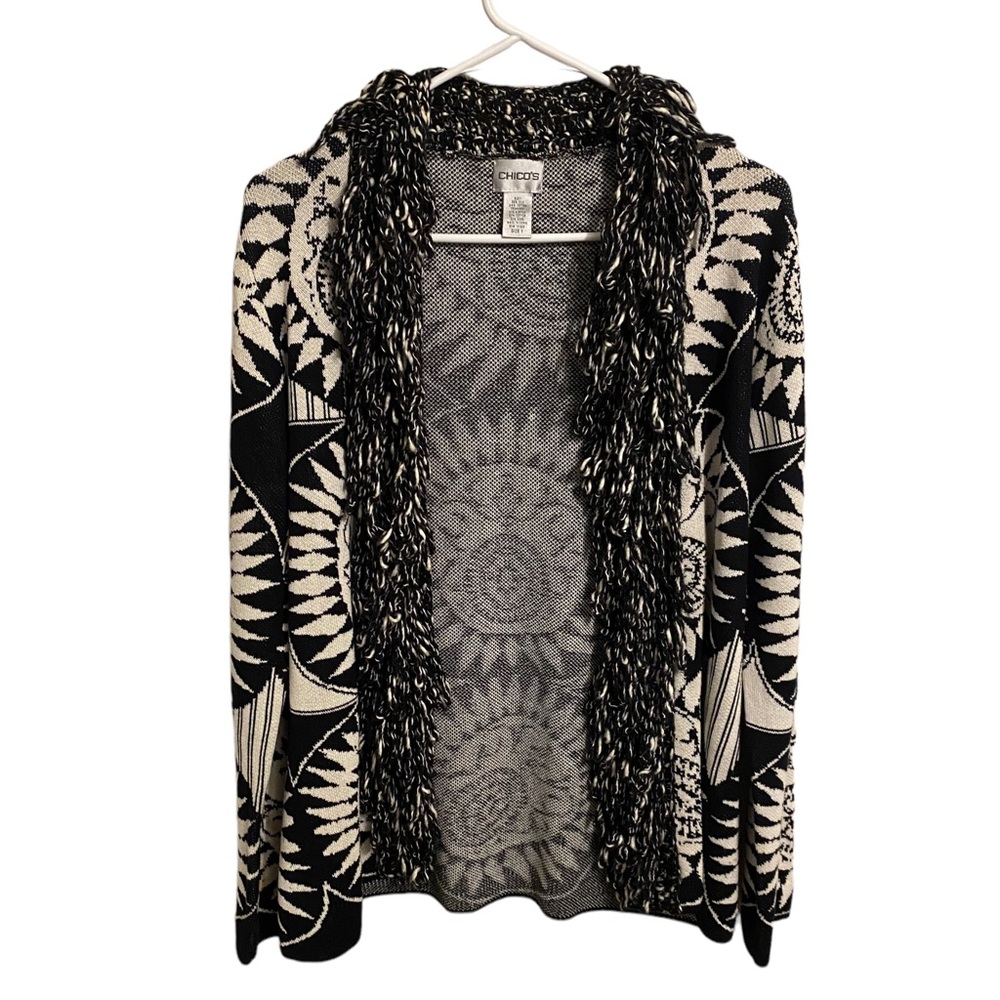 Chico's Black and White Cardigan. Size 1.